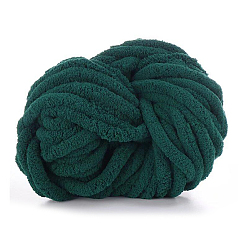 Teal Polyester Wool Jumbo Chenille Yarn, Premium Soft Giant Bulky Chunky Arm Hand Finger Knitting Yarn, for Handmade Braided Knot Pillow Throw Blanket, Teal, 20mm, about 27m/roll