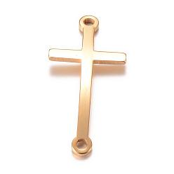 Золотой 201 соединительные звенья нержавеющие, латинский поперечный крест, золотые, 24.5x11.5x1 мм, отверстие : 1.5 мм