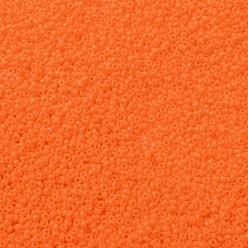 (RR406) Opaque Orange MIYUKI Round Rocailles Beads, Japanese Seed Beads, 15/0, (RR406) Opaque Orange, 15/0, 1.5mm, Hole: 0.7mm, about 250000pcs/pound