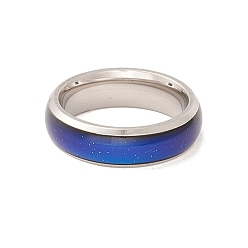 Platinum Mood Ring, Epoxy Plain Band Finger Ring, Temperature Change Color Emotion Feeling Iron Ring for Women, Platinum, US Size 6 1/2(16.9mm)