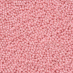 Rouge Lavande 8/0 grader des perles de rocaille en verre rondes, cuisson des peintures, blush lavande, 3x2mm, Trou: 1mm, environ 10000 pcs / livre