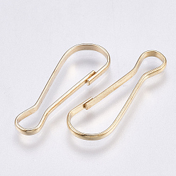 Light Gold Iron Keychain Clasp Findings, Nickel Free, Light Gold, 23.5x8x1.5mm