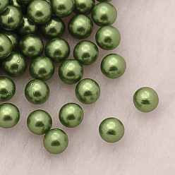 Green ABS Plastic Imitation Pearl Round Beads, Dyed, No Hole, Green, 8mm, about 1500pcs/bag