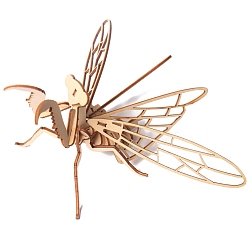 Insects Insecto 3d rompecabezas de madera simulación animal ensamblaje, diy modelo de juguete, para niños y adultos, mantis, producto terminado: 17x17x17 cm