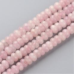 Розовый Кварц Природного розового кварца нитей бисера, рондель, 9~10x5~6 мм, отверстие : 1 мм, около 66 шт / нитка, 15.7 дюйм