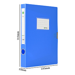 Blue PVC A4 Storage Archives Cases, Plastic File Boxes, Rectangle, Blue, 315x235x35mm