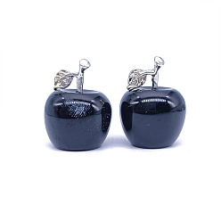 Obsidian Apple Natural Obsidian Display Decorations, Christmas Ornaments, for Party Gift Home Decoration, 20mm