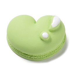 Light Green Opaque Resin Enamel Decoden Cabochons, Imitation Food, Heart Shaped Macaron, Light Green, 17x21.5x9.5mm