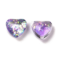 Medium Purple Resin Imitation Opal Cabochons, Heart, Medium Purple, 5.5x6x3mm