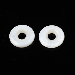 Seashell Color Natural Freshwater Shell Beads, Donut/Disc, 15x3mm, Hole: 4mm