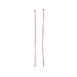 Розовое Золото Латунные шпильки с плоской головкой, без кадмия и без свинца, розовое золото , 50 мм, Руководитель: 1.8 mm, штифты : 0.6 мм, 22 датчик