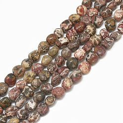 Léopard Perles de jaspe en peau de léopard naturel, pierre tombée, nuggets, 4~15x4~8x3~7mm, Trou: 1mm, Environ 40~70 pcs/chapelet, 15.7 pouce
