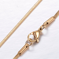 Oro 304 collares de cadena de serpiente de acero inoxidable, con cierre de langosta, dorado, 17.9 pulgada (45.5 cm), 1 mm