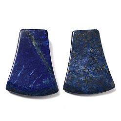 Lapis Lazuli Dyed Natural Lapis Lazuli Pendants, Fan Charms, 40x28~30x7.5~10mm, Hole: 3~3.5mm