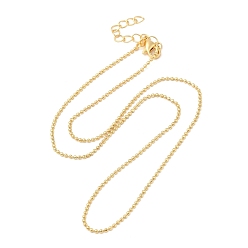 Chapado en Oro Real 18K Collar de cadena de bolas de latón chapado en estante para mujer, sin plomo y el cadmio, real 18 k chapado en oro, 17.80 pulgada (45.2 cm)