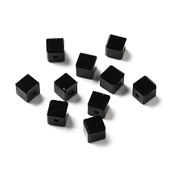 Negro Imitación de vidrio cuentas de cristal austriaco, facetados, suqare, negro, 5.5x5.5x5.5 mm, agujero: 1 mm