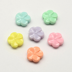Mixed Color Opaque Acrylic Flower Beads, Mixed Color, 19x8mm, Hole: 3mm, about 350pcs/500g