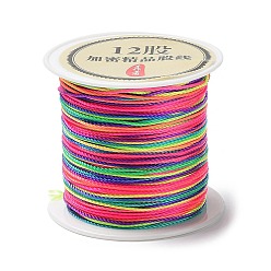 Colorful 12-Ply Segment Dyed Round Nylon Thread, with Spool, Colorful, 0.8mm, about 27.34 Yards(25m)/Roll