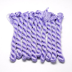 Pourpre Moyen Câblés en polyester tressé, support violet, 1mm, environ 28.43 yards (26m)/paquet, 10 faisceaux / sac