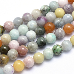 Mixed Stone Natural Mixed Stone Beads Strands, Round, 8mm, Hole: 1mm, about 49pcs/strand, 15.5 inch(39.5cm)