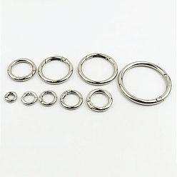 Platinum Alloy Spring Gate Rings, for Handbag Ornaments Decoration, Ring, Platinum, 48x5mm, Hole: 38mm