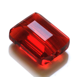 Dark Red Imitation Austrian Crystal Beads, Grade AAA, Faceted, Rectangle, Dark Red, 10x12x5.5mm, Hole: 0.9~1mm