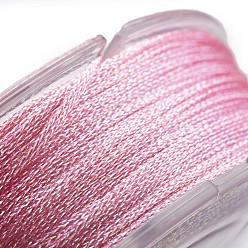 Бледно-Розовый Полиэфирная металлизированная нить, розовый жемчуг, 1 мм, около 32.8 ярдов (30 м) / рулон