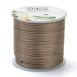 Camel Polyester Braided Cords, for Jewelry Making Beading Crafting, Camel, 1.5mm, about 21.87 yards(20m)/roll