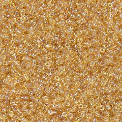 (RR251) Métal Transparent Or AB Perles rocailles miyuki rondes, perles de rocaille japonais, 11/0, (rr 251) topaze claire transparente ab, 2x1.3mm, trou: 0.8 mm, environ 50000 pièces / livre