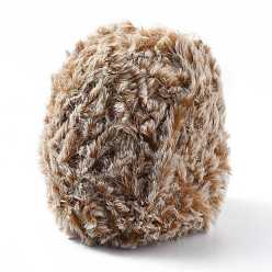 Sandy Brown Polyester & Nylon Yarn, Imitation Fur Mink Wool, For Knitting Soft Coat, Sandy Brown, 20x0.5mm