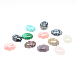 Mixed Stone Natural & Synthetic Gemstone Cabochons, Mixed Style, Oval, Mixed Color, 10x8x4mm
