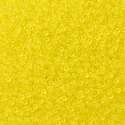 (12F) Matte Lemon Toho perles de rocaille rondes, perles de rocaille japonais, (12 f) citron mat, 11/0, 2.2mm, Trou: 0.8mm, environ5555 pcs / 50 g