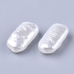 Creamy White ABS Plastic Imitation Pearl Beads, Rectangle, Creamy White, 16x9x5mm, Hole: 1.8mm, about 1080pcs/500g
