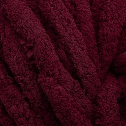 Rojo Oscuro Hilo de fibra de poliacrilonitrilo, hilo grueso de chenilla, para bricolaje brazo tejer a mano manta sombrero bufanda, de color rojo oscuro, 18 mm, sobre 24 m / rollo