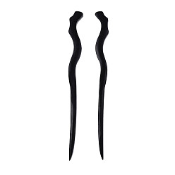 Black Vintage Schima Wood Hair Sticks Findings, Hair Accessories for Women, Black, 168x17x7mm