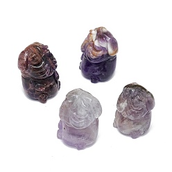 Amethyst Natural Amethyst Sculpture Display Decorations, for Home Office Desk, Dog, 20.5~22x20~23x27~30mm