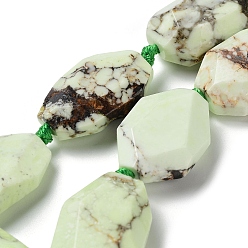 Jade Jaune  Perles jades naturels de citron  , facette, nuggets, 27~30.5x16.5~18.5x7.5~10.5mm, Trou: 2mm, Environ 7 pcs/chapelet, 8.58'' (21.8 cm)