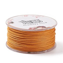 Goldenrod Round Waxed Polyester Cord, Twisted Cord, Goldenrod, 1mm, about 49.21 Yards(45m)/Roll