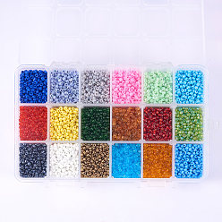 Mixed Color 8/0 Round Glass Seed Beads Sets, Mixed Color, 3mm, Hole: 1mm