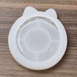 Плоский Круглый Ювелирная тарелка в форме банта своими руками, силиконовая форма, формы для литья смолы, для уф-смолы, изготовление изделий из эпоксидной смолы, плоско-круглые, 109x99x20 мм