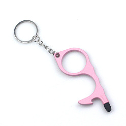 Pearl Pink Alloy Bottle Openers, with Keychain, Multi-Function Beer Bottle Can Opener, Pearl Pink, 80mm