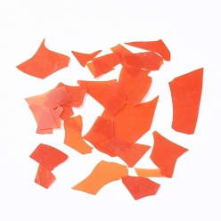Tomato COE 90 Fusible Confetti Glass Chips, for DIY Creative Fused Glass Art Pieces, Tomato, 5.5~62.5x2.5~35x0.1~1.5mm