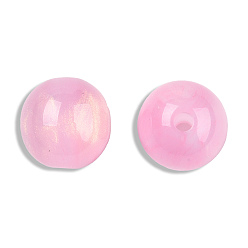 Pearl Pink Resin Beads, Imitation Cat Eye, Round, Pearl Pink, 12mm, Hole: 1.6~1.8mm