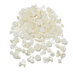 Amarillo Claro Kit de búsqueda para hacer joyas de estilo perlado diy, incluyendo cuentas de plástico, cabujones, eslabones y colgantes, Formas de flor/lágrima/lazo/corazón/estrella/triángulo, amarillo claro, 6~35x6~40x2~12 mm, agujero: 1.2~2.8 mm, Sobre 783 unidades / 500 g