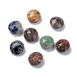 Mixed Stone Natural Mixed Gemstone Beads, Faceted, Flat Round, 16x8mm, Hole: 0.8mm