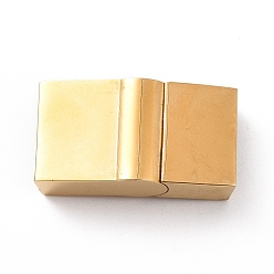 Золотой Ионное покрытие (ip) 316 магнитные кламмеры из хирургической нержавеющей стали с приклеиваемыми концами, прямоугольные, золотые, 22x12x6.5 мм, отверстие : 10 мм