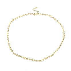 Real 18K Gold Plated Rack Plating Brass Ball Chain Necklaces for Women, Long-Lasting Plated, Lead Free & Cadmium Free, Real 18K Gold Plated, 16.54 inch(42cm), bead: 4mm