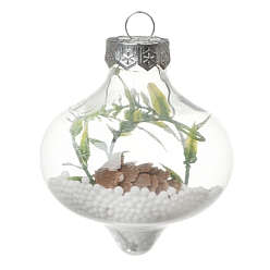 Lantern Transparent Plastic Fillable Ball Pendants Decorations, Christmas Tree Hanging Ornament, Lantern, 135x65mm