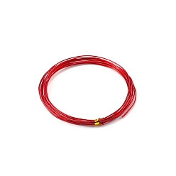 Красный Алюминиевая проволока, гибкая металлическая проволока, круглые, для изготовления ювелирных изделий, красные, 22 датчик, 0.6 мм, 10 м / рулон