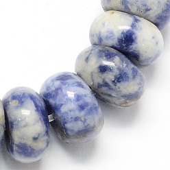 Bleu Royal Tache bleue naturelle jasper rondelle perles brins, bleu royal, 8x5mm, Trou: 1mm, Environ 60~65 pcs/chapelet, 15.7 pouce